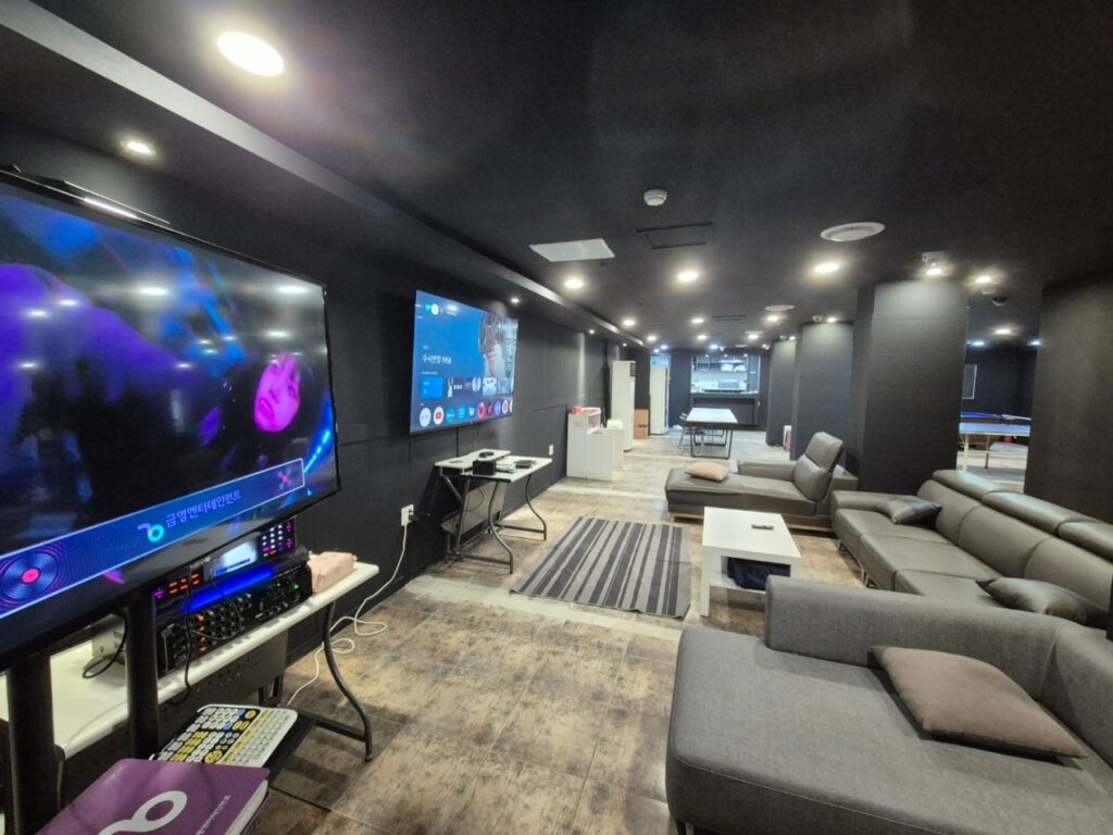 Gonghang Branch interior with cozy setup and karaoke