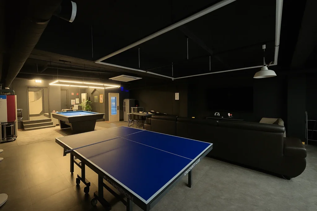 guest-review-highlight_webp wide view of Space Game Room with billiards, lounge, and entertainment zones