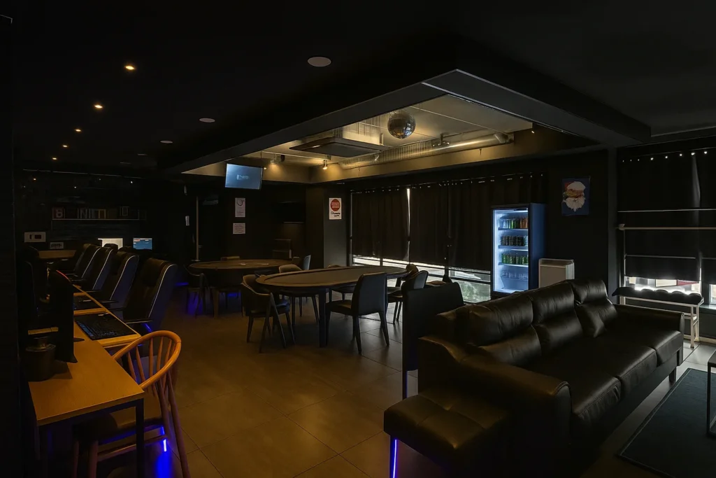Full view of the lounge and bar area