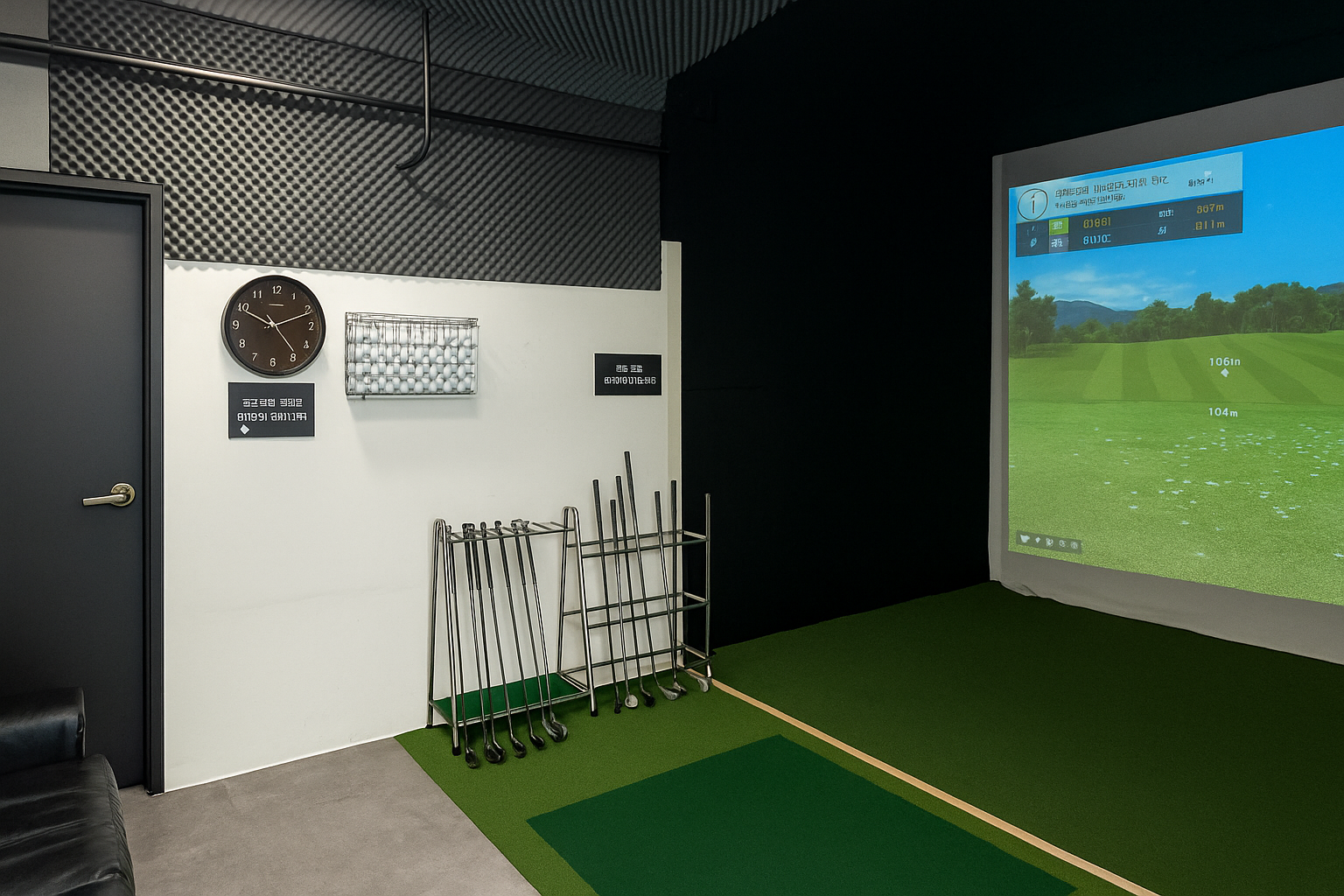 private screen golf room in Seoul with premium facilities