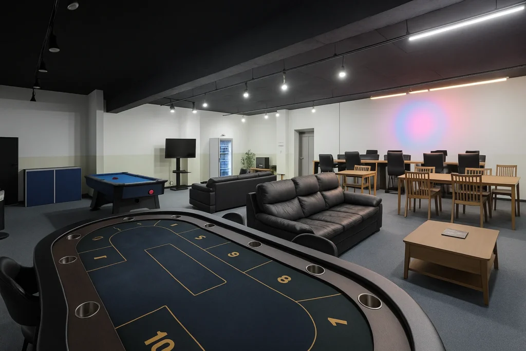 Full view of Uijeongbu Game Room with multiple activity zones